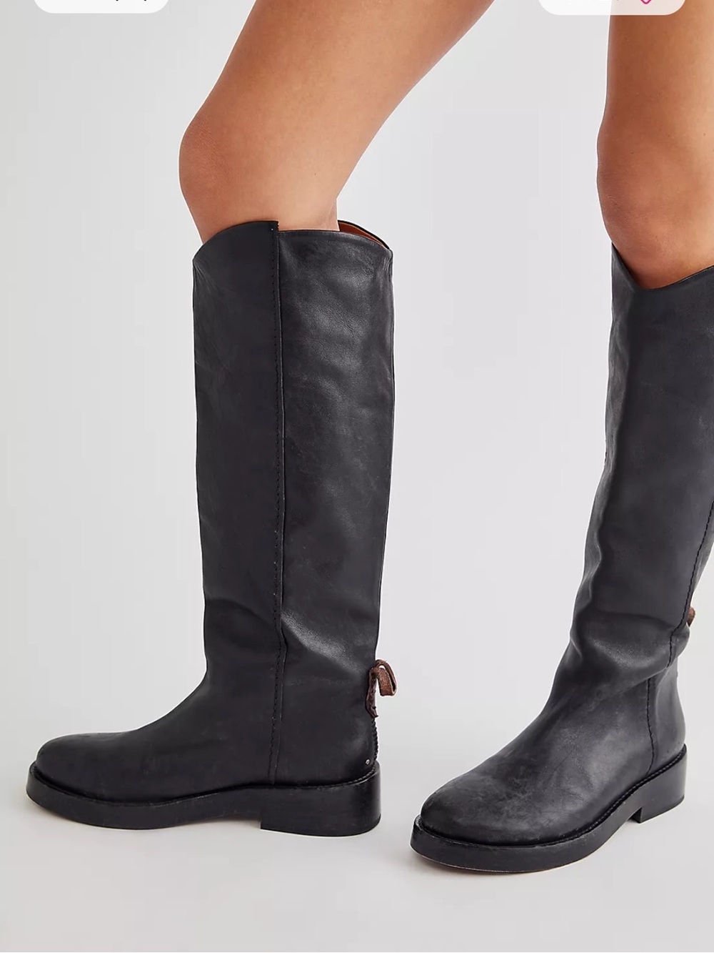 WE THE FREE Bryce Equestrian Boots Black Leather